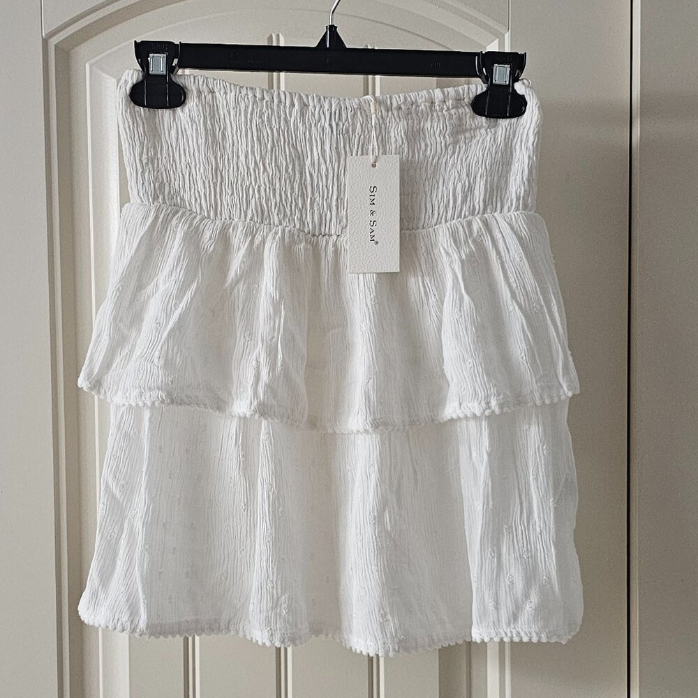 Sim and Sam white skirt